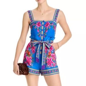 NWT farm Rio Blue Summer Fruit Scarf Romper size small